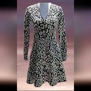 Amazing INC International Black and White Zip Up Dress XL Knee Length